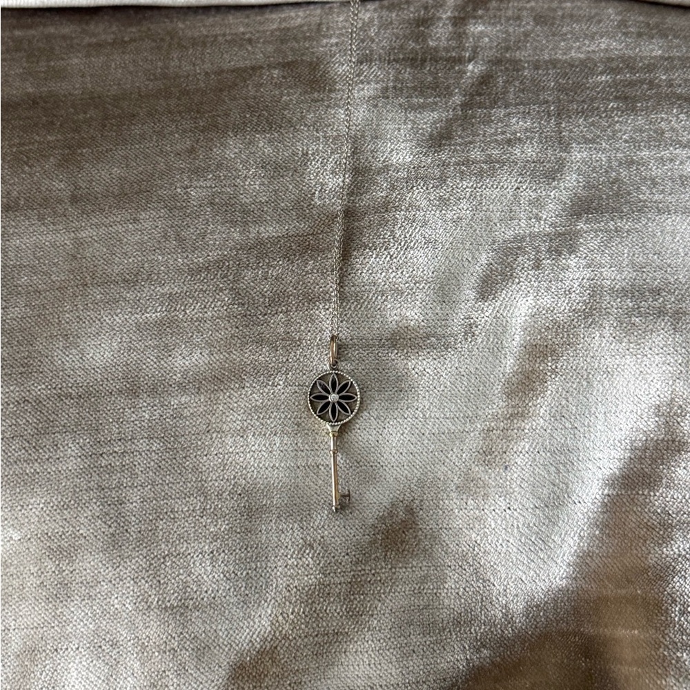 Tiffany & Co Diamond Daisy Key Pendant Necklace